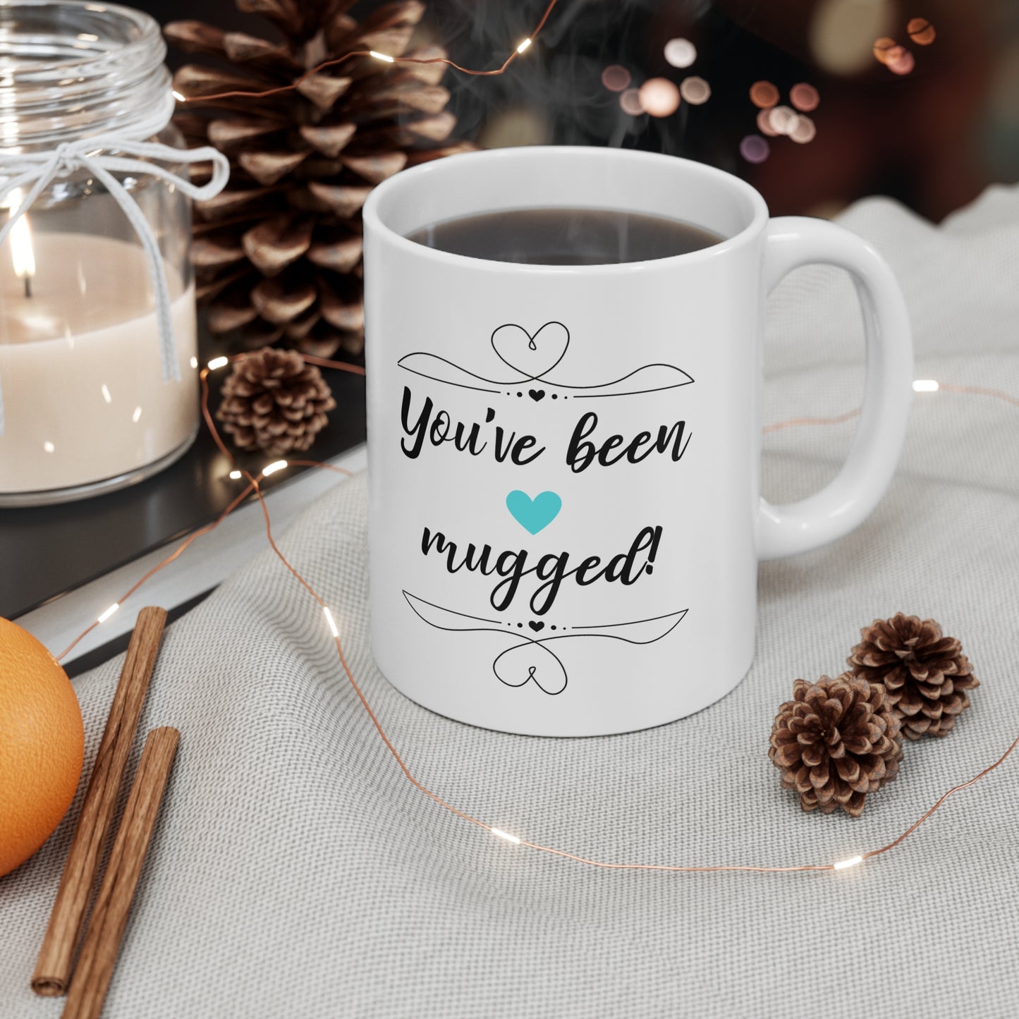 HELPING OF HOPE SERIES YOU'VE BEEN MUGGED MUG TEAL