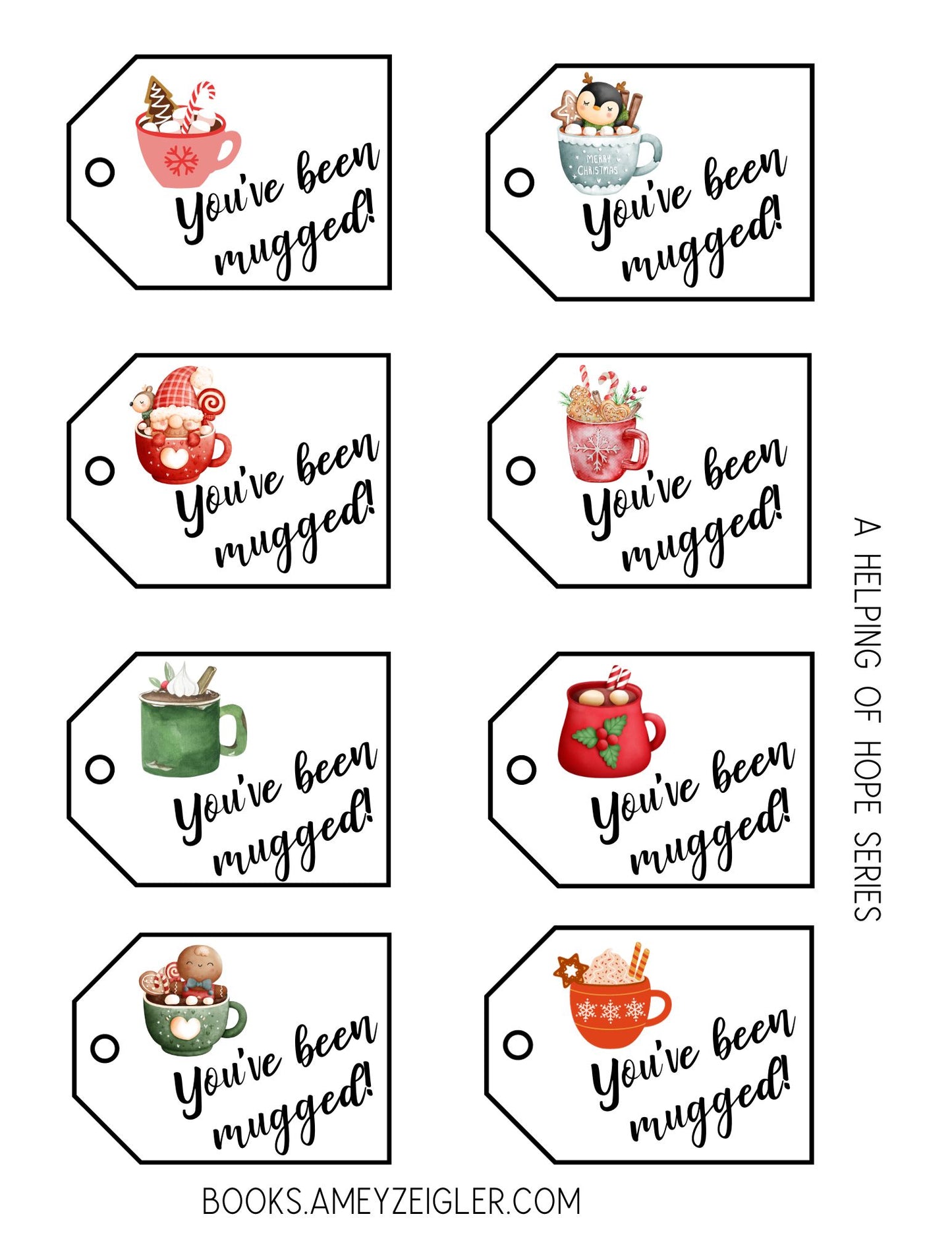 FREE You've Been Mugged and Merry Christmas tags